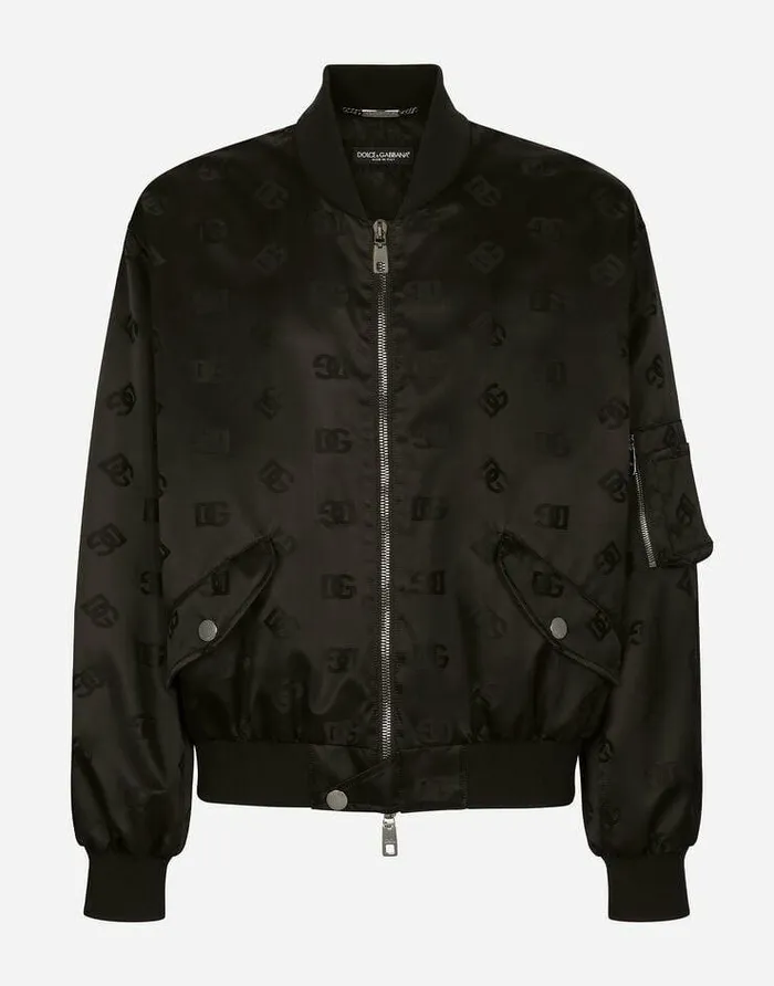 Dolce and Gabbana Coats And Jackets Men DG Satin Jacquard Jacket With Branded Tag Black Dolce and Gabbana Coats And Jackets Men DG Satin Jacquard Jacket With Branded Tag Black