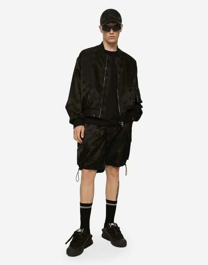Dolce and Gabbana Coats And Jackets Men DG Satin Jacquard Jacket With Branded Tag Black Dolce and Gabbana Coats And Jackets Men DG Satin Jacquard Jacket With Branded Tag Black