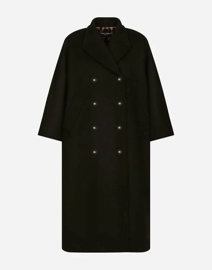 Dolce and Gabbana Coats And Jackets Women Doublebreasted Baize Coat Black