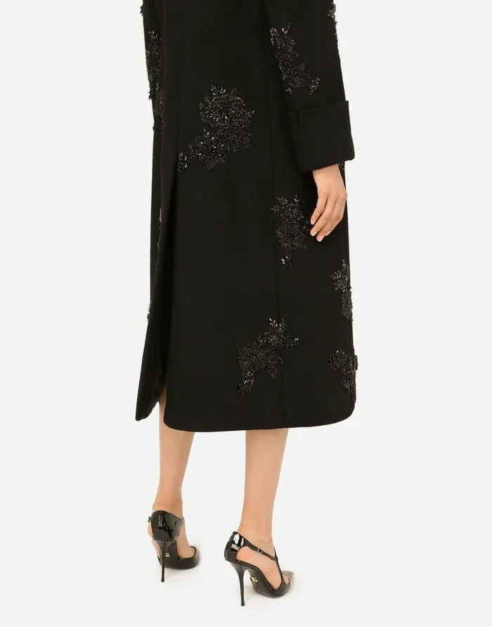 Dolce and Gabbana Coats And Jackets Women Doublebreasted Wool Coat With Embroidery Multicolor Dolce and Gabbana Coats And Jackets Women Doublebreasted Wool Coat With Embroidery Multicolor