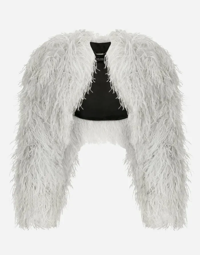 Dolce and Gabbana Coats And Jackets Women KIM DOLCEandGABBANA Ostrich Feather Bolero Jacket Multicolor Dolce and Gabbana Coats And Jackets Women KIM DOLCEandGABBANA Ostrich Feather Bolero Jacket Multicolor