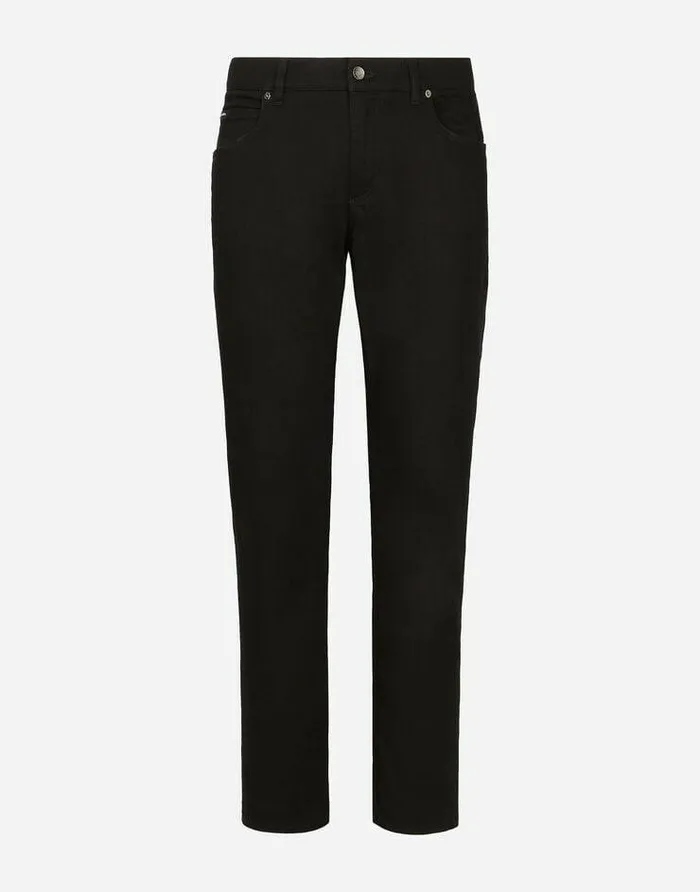 Dolce and Gabbana Denim Men Regularfit Black Wash Stretch Jeans Multicolor