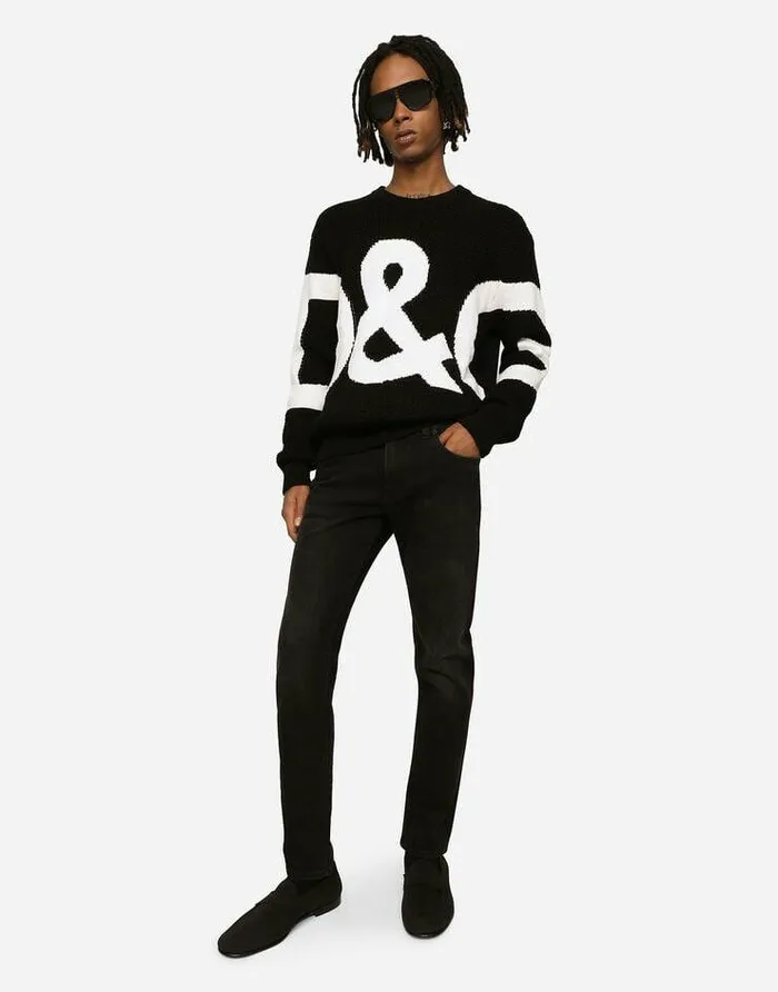 Dolce and Gabbana Denim Men Washed Black Slimfit Stretch Jeans Black Dolce and Gabbana Denim Men Washed Black Slimfit Stretch Jeans Black