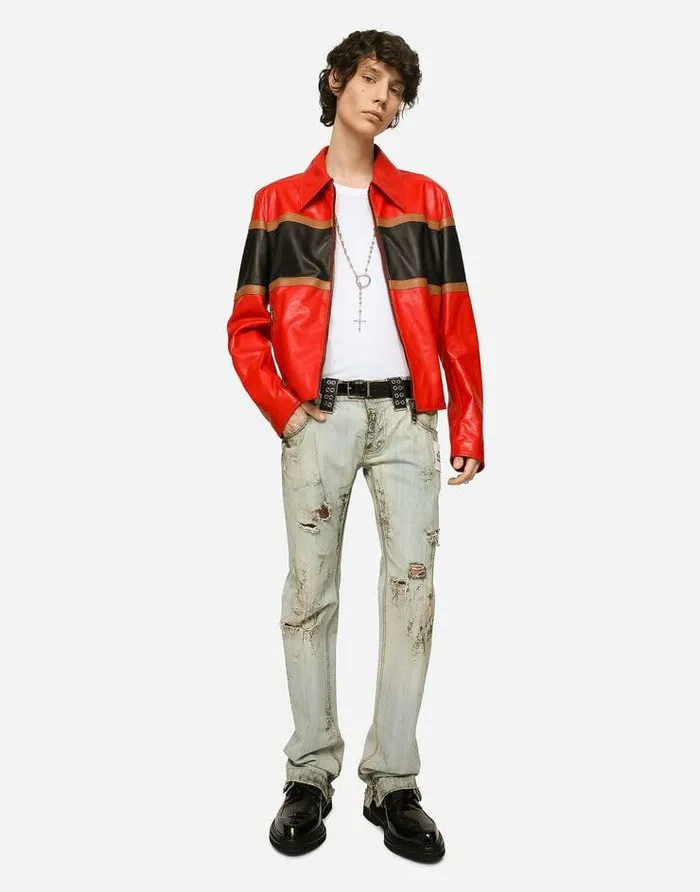 Dolce and Gabbana Denim Men Washed Dirty Denim Jeans With Rips Multicolor Dolce and Gabbana Denim Men Washed Dirty Denim Jeans With Rips Multicolor