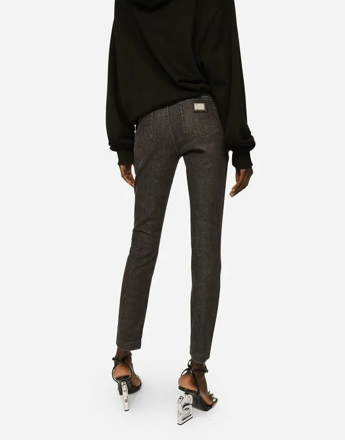 Dolce and Gabbana Denim Women Deep Blue Denim Audrey Jeans With Ripped Details Multicolor