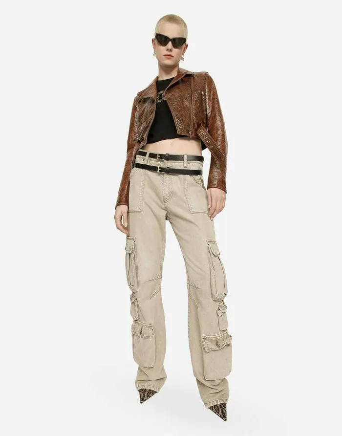 Dolce and Gabbana Denim Women Denim Cargo Pants Multicolor Dolce and Gabbana Denim Women Denim Cargo Pants Multicolor