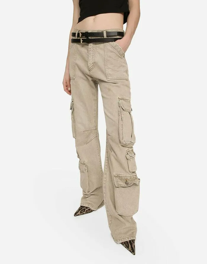 Dolce and Gabbana Denim Women Denim Cargo Pants Multicolor Dolce and Gabbana Denim Women Denim Cargo Pants Multicolor