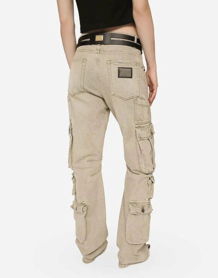 Dolce and Gabbana Denim Women Denim Cargo Pants Multicolor Dolce and Gabbana Denim Women Denim Cargo Pants Multicolor