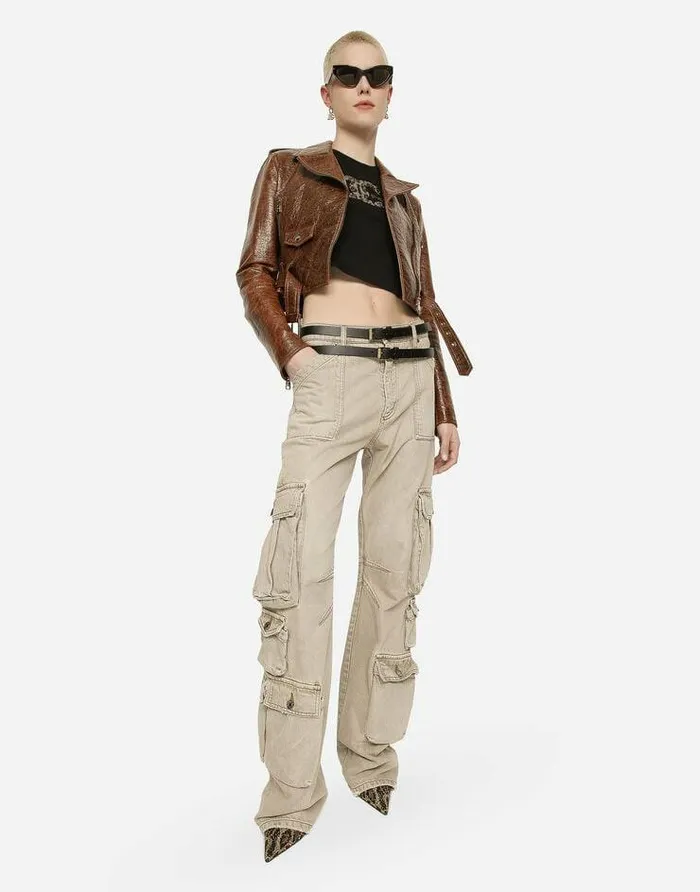 Dolce and Gabbana Denim Women Denim Cargo Pants Multicolor Dolce and Gabbana Denim Women Denim Cargo Pants Multicolor