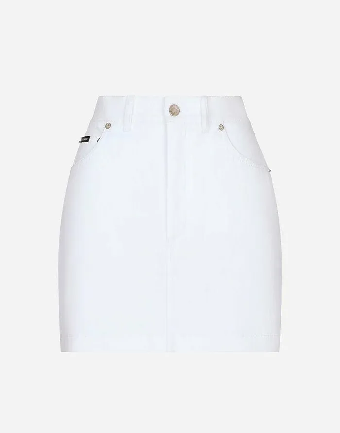 Dolce and Gabbana Denim Women Denim Mini Skirt White