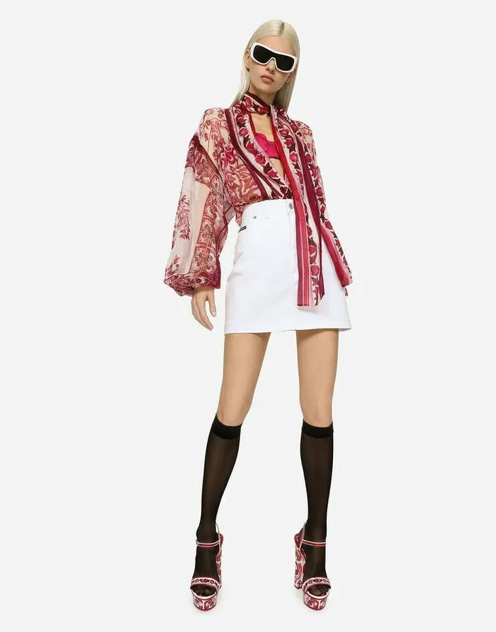 Dolce and Gabbana Denim Women Denim Mini Skirt White Dolce and Gabbana Denim Women Denim Mini Skirt White