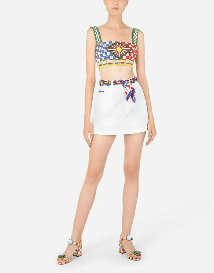 Dolce and Gabbana Denim Women Denim Mini Skirt White Dolce and Gabbana Denim Women Denim Mini Skirt White