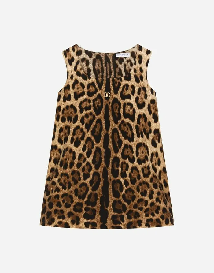 Dolce and Gabbana Dresses Children Leopardprint Interlock Midi Dress Animal Print Dolce and Gabbana Dresses Children Leopardprint Interlock Midi Dress Animal Print