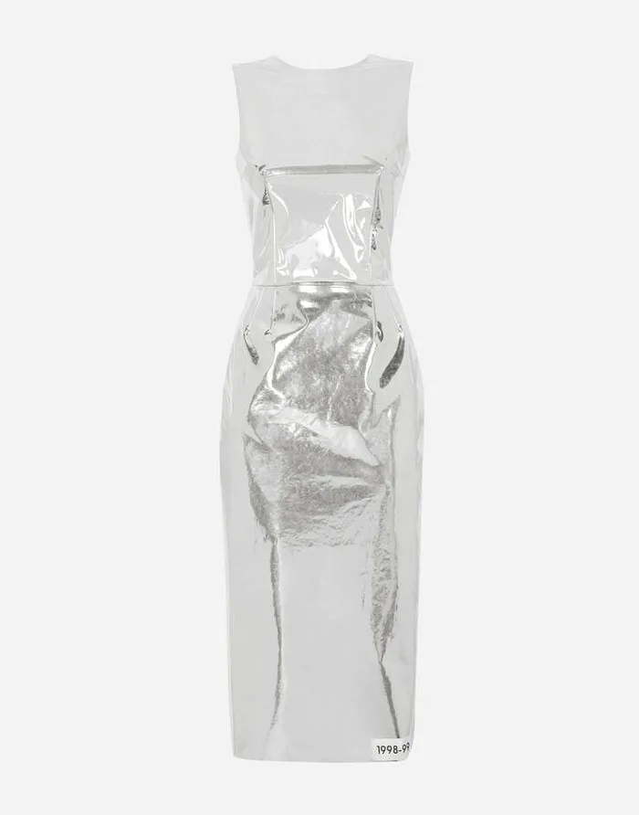Dolce and Gabbana Dresses Women KIM DOLCEandGABBANA Foiled Jersey Calflength Dress Silver Dolce and Gabbana Dresses Women KIM DOLCEandGABBANA Foiled Jersey Calflength Dress Silver