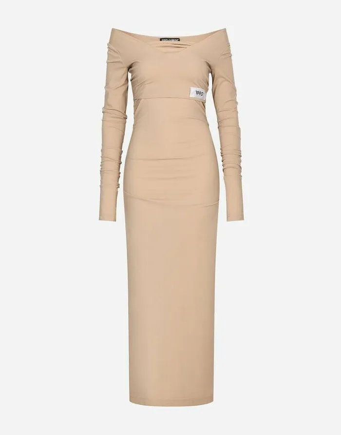 Dolce and Gabbana Dresses Women KIM DOLCEandGABBANA Jersey Milano Rib Calflength Dress Beige Dolce and Gabbana Dresses Women KIM DOLCEandGABBANA Jersey Milano Rib Calflength Dress Beige