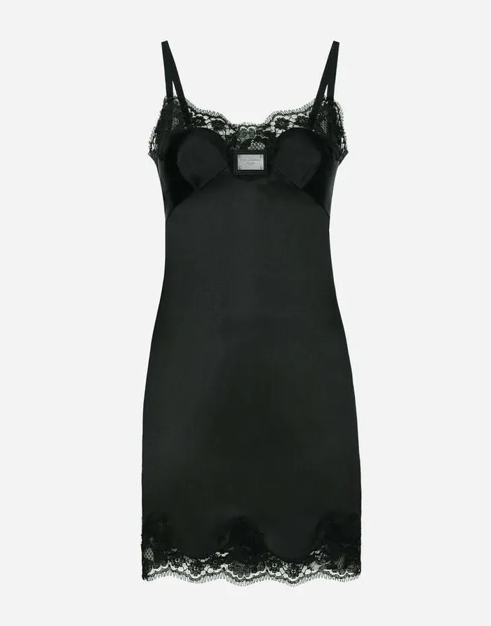 Dolce and Gabbana Dresses Women Short Slip Dress With DolceandGabbana Tag Black Dolce and Gabbana Dresses Women Short Slip Dress With DolceandGabbana Tag Black