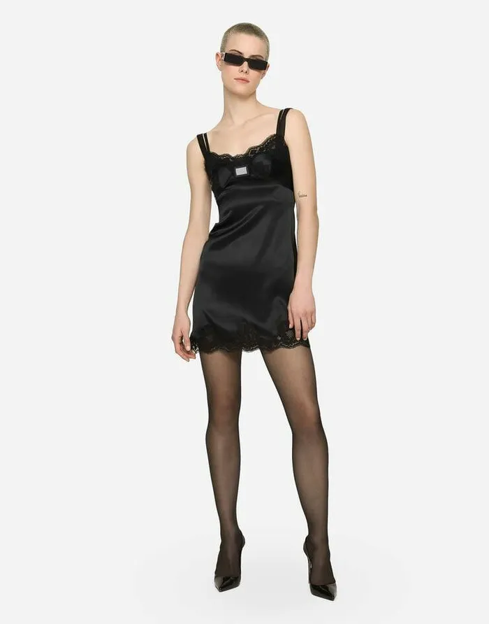 Dolce and Gabbana Dresses Women Short Slip Dress With DolceandGabbana Tag Black Dolce and Gabbana Dresses Women Short Slip Dress With DolceandGabbana Tag Black