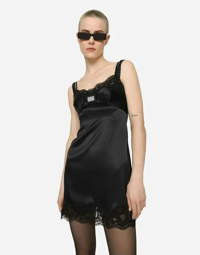 Dolce and Gabbana Dresses Women Short Slip Dress With DolceandGabbana Tag Black Dolce and Gabbana Dresses Women Short Slip Dress With DolceandGabbana Tag Black