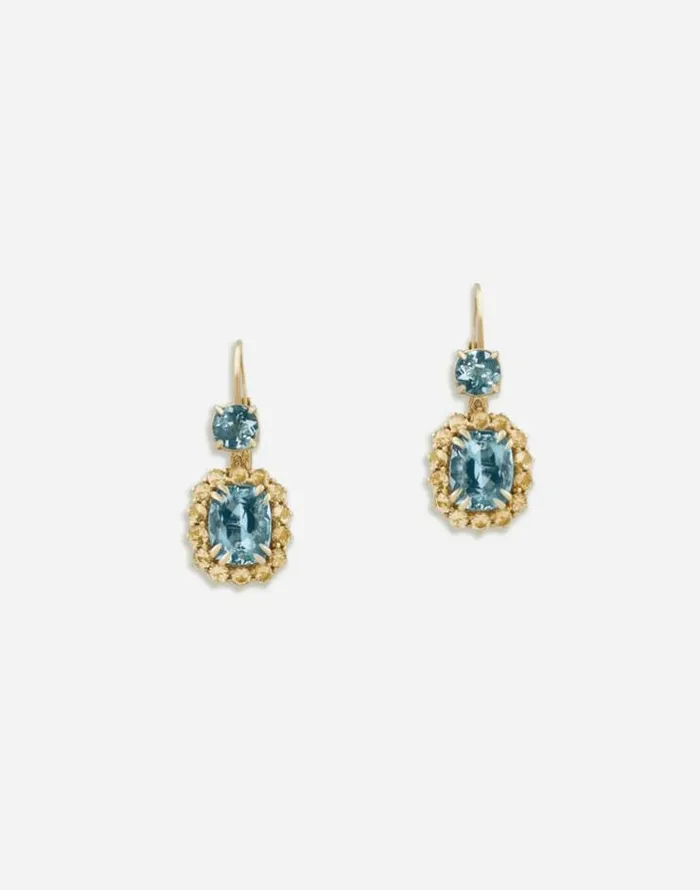 Dolce and Gabbana Earrings Women Herritage Earrings In Yellow Gold With Aquamarines And Yellow Sapphires Gold Dolce and Gabbana Earrings Women Herritage Earrings In Yellow Gold With Aquamarines And Yellow Sapphires Gold