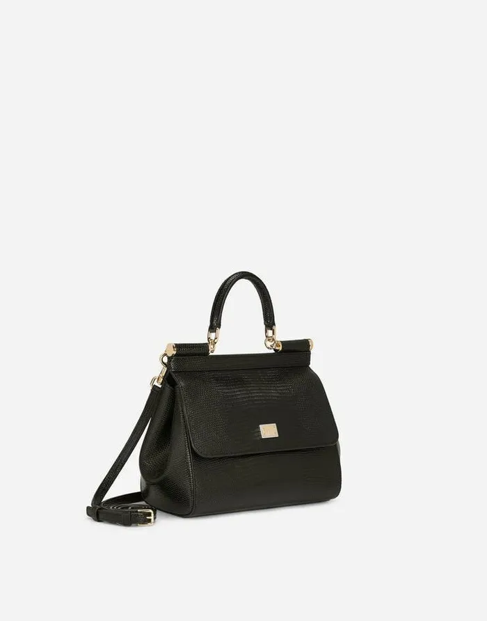 Dolce and Gabbana Handbags Women Medium Sicily Handbag Black Dolce and Gabbana Handbags Women Medium Sicily Handbag Black