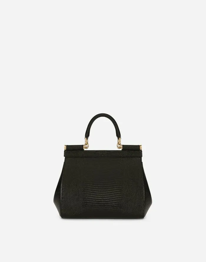 Dolce and Gabbana Handbags Women Medium Sicily Handbag Black Dolce and Gabbana Handbags Women Medium Sicily Handbag Black