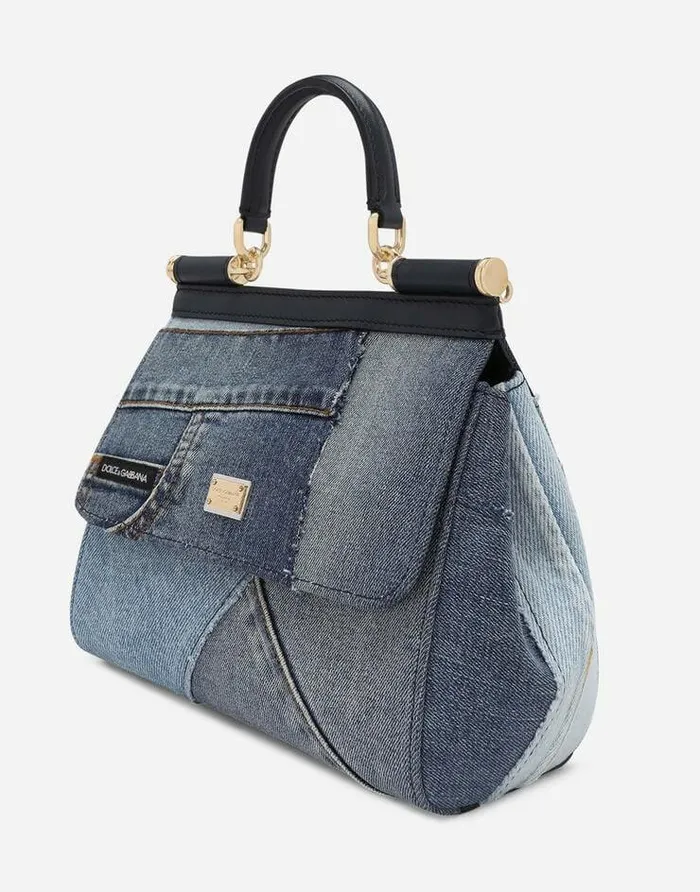 Dolce and Gabbana Handbags Women Medium Sicily Handbag Denim Dolce and Gabbana Handbags Women Medium Sicily Handbag Denim