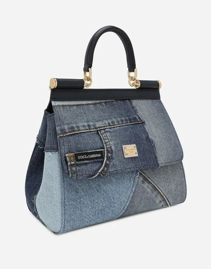 Dolce and Gabbana Handbags Women Medium Sicily Handbag Denim Dolce and Gabbana Handbags Women Medium Sicily Handbag Denim