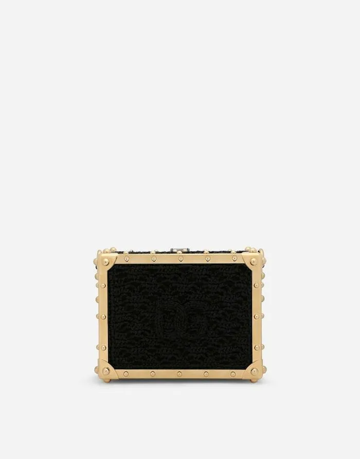 Dolce and Gabbana Handbags Women Raffia Crochet Dolce Box Bag Multicolor