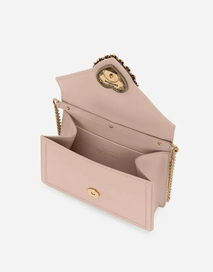 Dolce and Gabbana Handbags Women Small Smooth Calfskin Devotion Bag Pale Pink Dolce and Gabbana Handbags Women Small Smooth Calfskin Devotion Bag Pale Pink