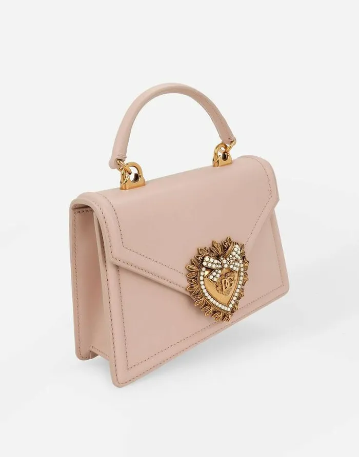 Dolce and Gabbana Handbags Women Small Smooth Calfskin Devotion Bag Pale Pink Dolce and Gabbana Handbags Women Small Smooth Calfskin Devotion Bag Pale Pink