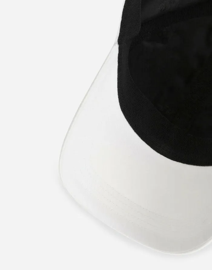 Dolce and Gabbana Hats And Gloves Men Baseball Cap With Branded Plate White