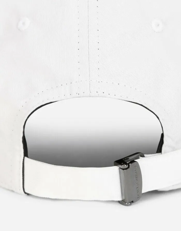 Dolce and Gabbana Hats And Gloves Men Baseball Cap With Branded Plate White