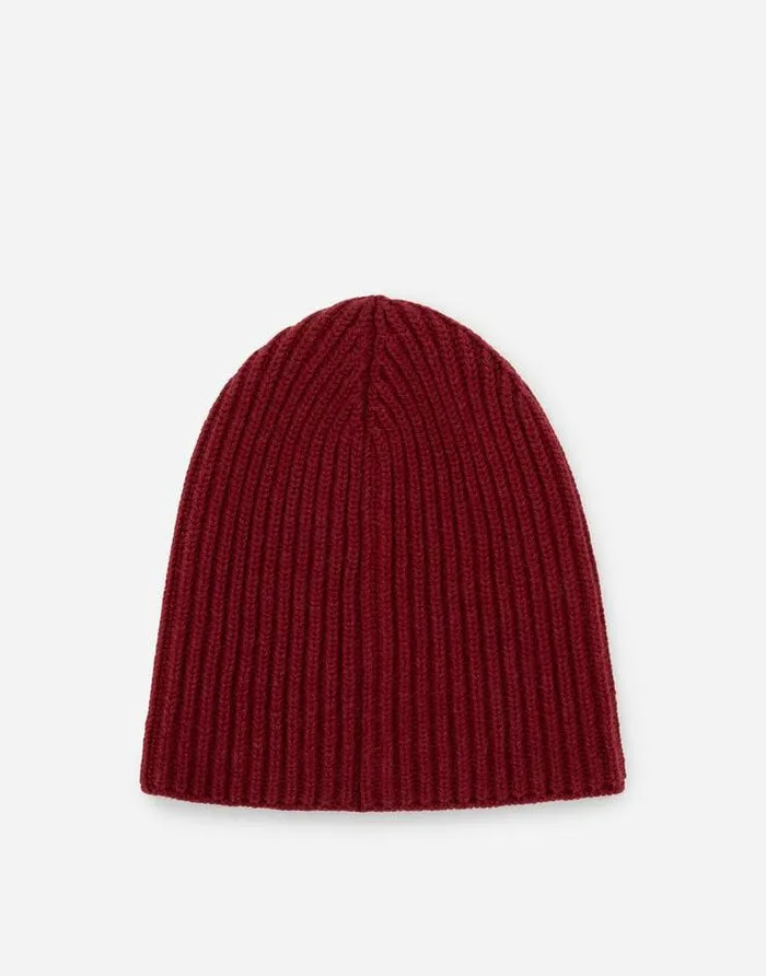 Dolce and Gabbana Hats And Gloves Men Knit Cashmere Hat With DG Patch Bordeaux Dolce and Gabbana Hats And Gloves Men Knit Cashmere Hat With DG Patch Bordeaux
