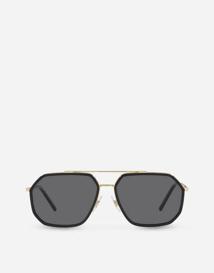 Dolce and Gabbana Icons Men Gros Grain Sunglasses Gold And Black