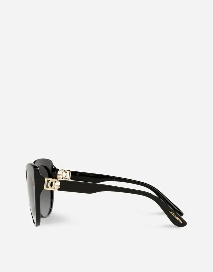Dolce and Gabbana Icons Women DG Crossed Sunglasses Black Dolce and Gabbana Icons Women DG Crossed Sunglasses Black