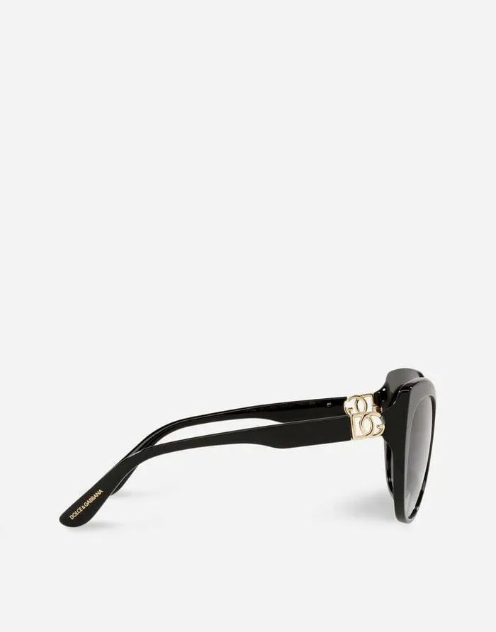 Dolce and Gabbana Icons Women DG Crossed Sunglasses Black Dolce and Gabbana Icons Women DG Crossed Sunglasses Black