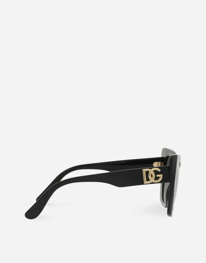 Dolce and Gabbana Icons Women DG Crossed Sunglasses Black Dolce and Gabbana Icons Women DG Crossed Sunglasses Black