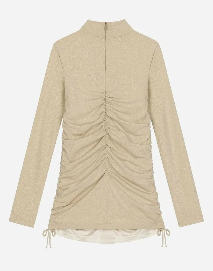 Dolce and Gabbana Mini Me Girl Children Longsleeved Jersey Dress Gold Dolce and Gabbana Mini Me Girl Children Longsleeved Jersey Dress Gold