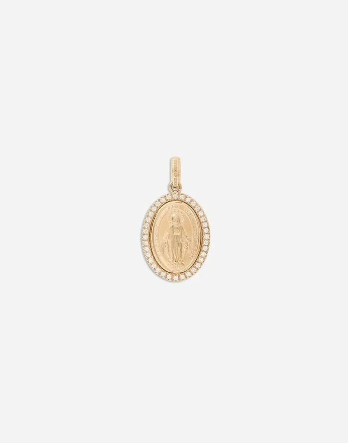 Dolce and Gabbana Necklaces Men Devotion Yellow Gold Charm Yellow Gold