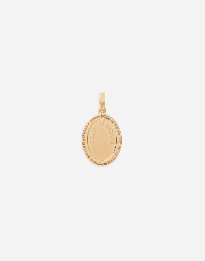 Dolce and Gabbana Necklaces Men Devotion Yellow Gold Charm Yellow Gold