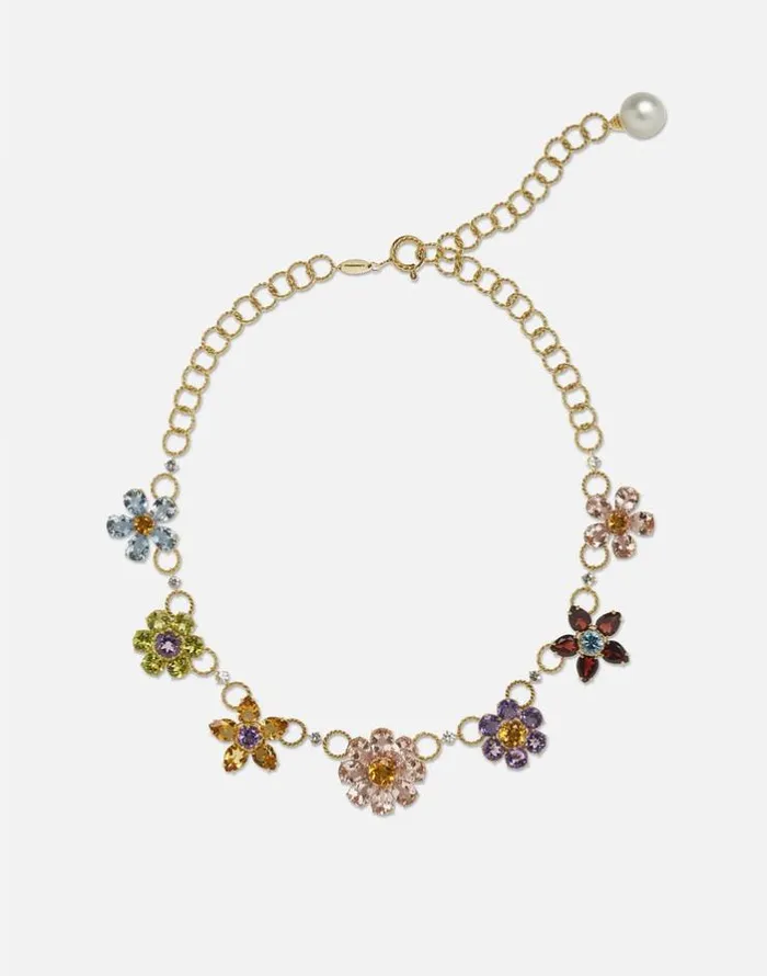 Dolce and Gabbana Necklaces Women Necklace With Floral Decorative Elements Gold Dolce and Gabbana Necklaces Women Necklace With Floral Decorative Elements Gold