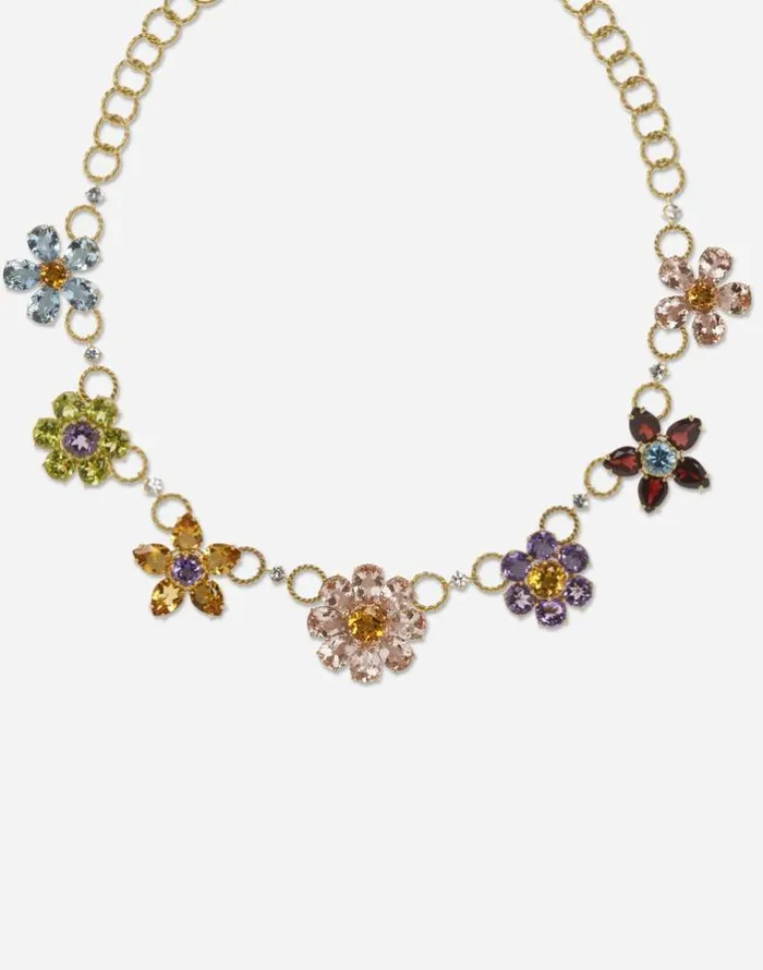 Dolce and Gabbana Necklaces Women Necklace With Floral Decorative Elements Gold Dolce and Gabbana Necklaces Women Necklace With Floral Decorative Elements Gold