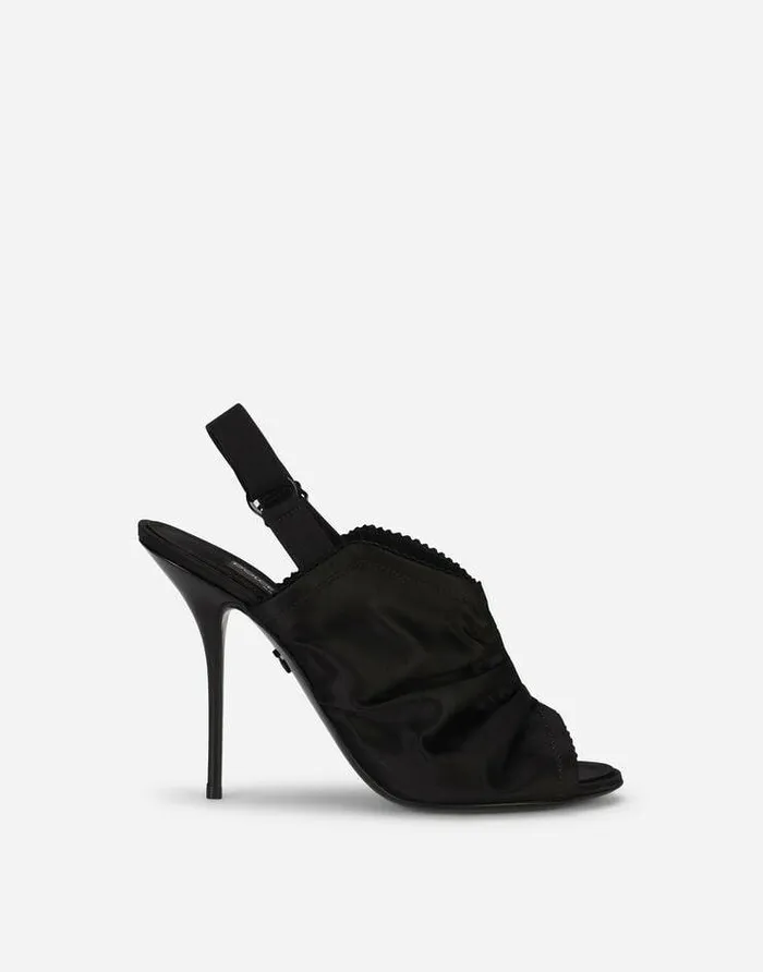 Dolce and Gabbana Pumps And Slingback Women Satin Slingbacks With Corsetstyle Fastening Black