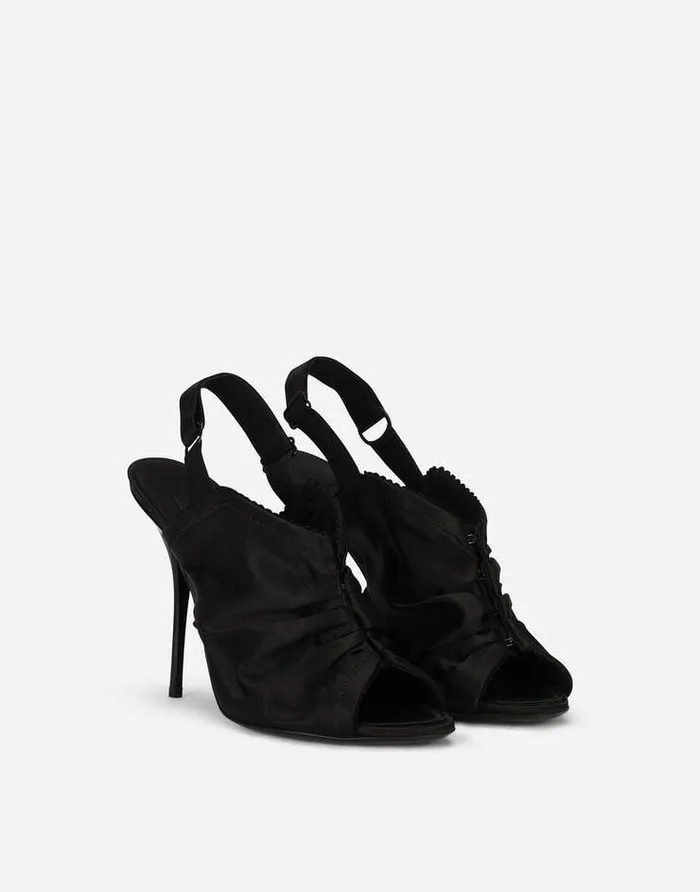 Dolce and Gabbana Pumps And Slingback Women Satin Slingbacks With Corsetstyle Fastening Black Dolce and Gabbana Pumps And Slingback Women Satin Slingbacks With Corsetstyle Fastening Black