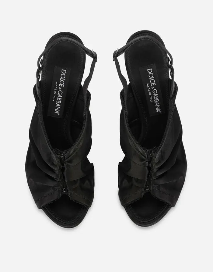 Dolce and Gabbana Pumps And Slingback Women Satin Slingbacks With Corsetstyle Fastening Black Dolce and Gabbana Pumps And Slingback Women Satin Slingbacks With Corsetstyle Fastening Black