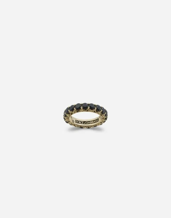 Dolce and Gabbana Rings Women Yellow Gold Family Ring With Black Sapphires Gold Dolce and Gabbana Rings Women Yellow Gold Family Ring With Black Sapphires Gold