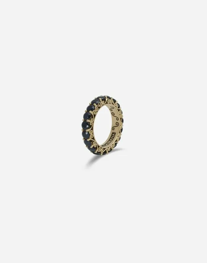 Dolce and Gabbana Rings Women Yellow Gold Family Ring With Black Sapphires Gold Dolce and Gabbana Rings Women Yellow Gold Family Ring With Black Sapphires Gold