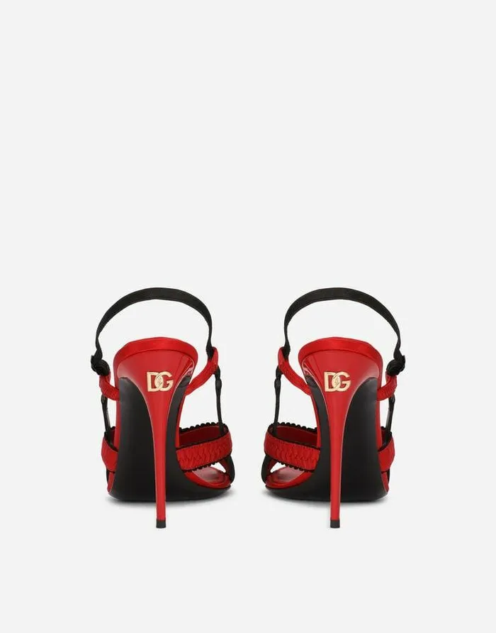 Dolce and Gabbana Sandals And Wedges Women Corsetstyle Satin Sandals Red Dolce and Gabbana Sandals And Wedges Women Corsetstyle Satin Sandals Red
