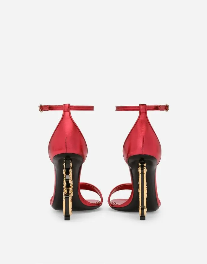 Dolce and Gabbana Sandals And Wedges Women Nappa Mordore Sandals With Baroque DG Detail Fuchsia Dolce and Gabbana Sandals And Wedges Women Nappa Mordore Sandals With Baroque DG Detail Fuchsia