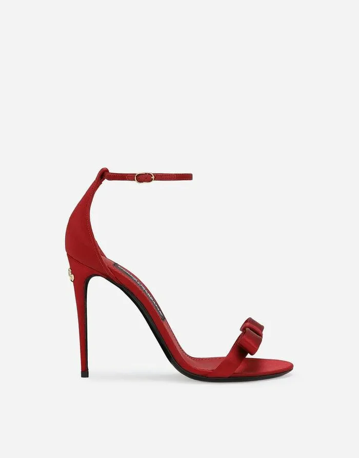 Dolce and Gabbana Sandals And Wedges Women Satin Sandals Red